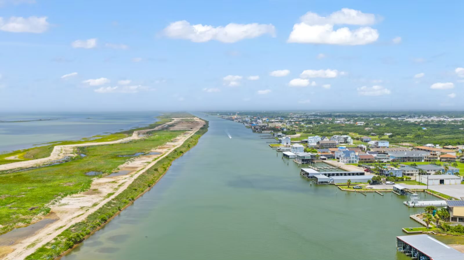 Matagorda ship channel aerial near Port O'Connor